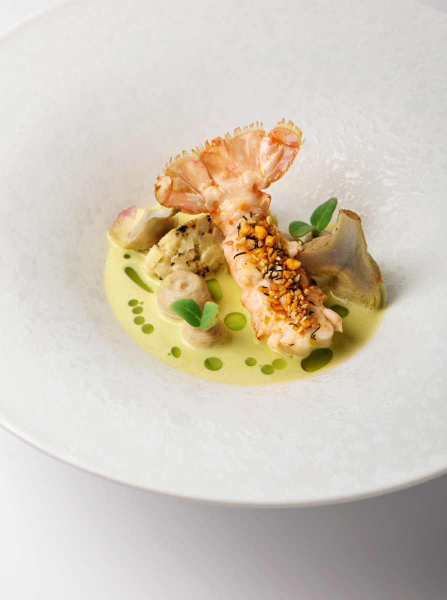 Langoustine, plat chez Caudalie